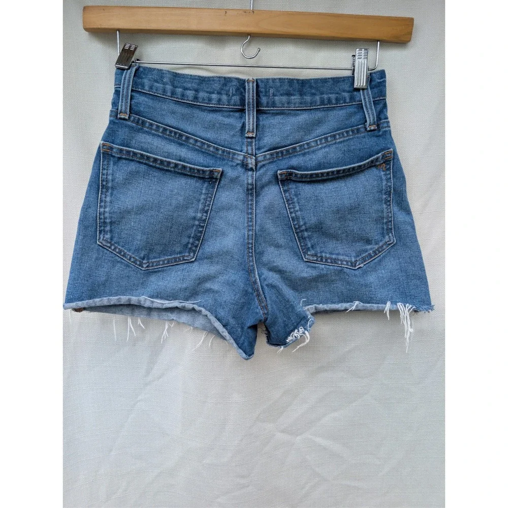 Madewell The Perfect Jean Short Womens 25 High Rise Cutoff Frayed Medium Wash